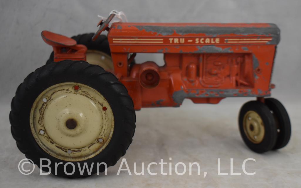 Tru-Scale red metal tractor and MM tractor w/driver