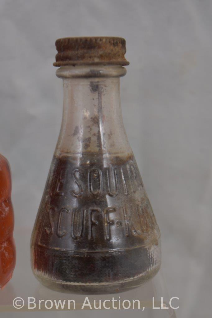 Assortment of old medicine bottles and tins + First Aid kit w/contents