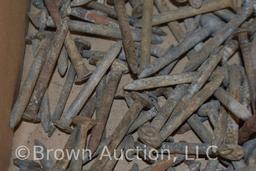 Box lot of approx. 100 assorted dated RR nails