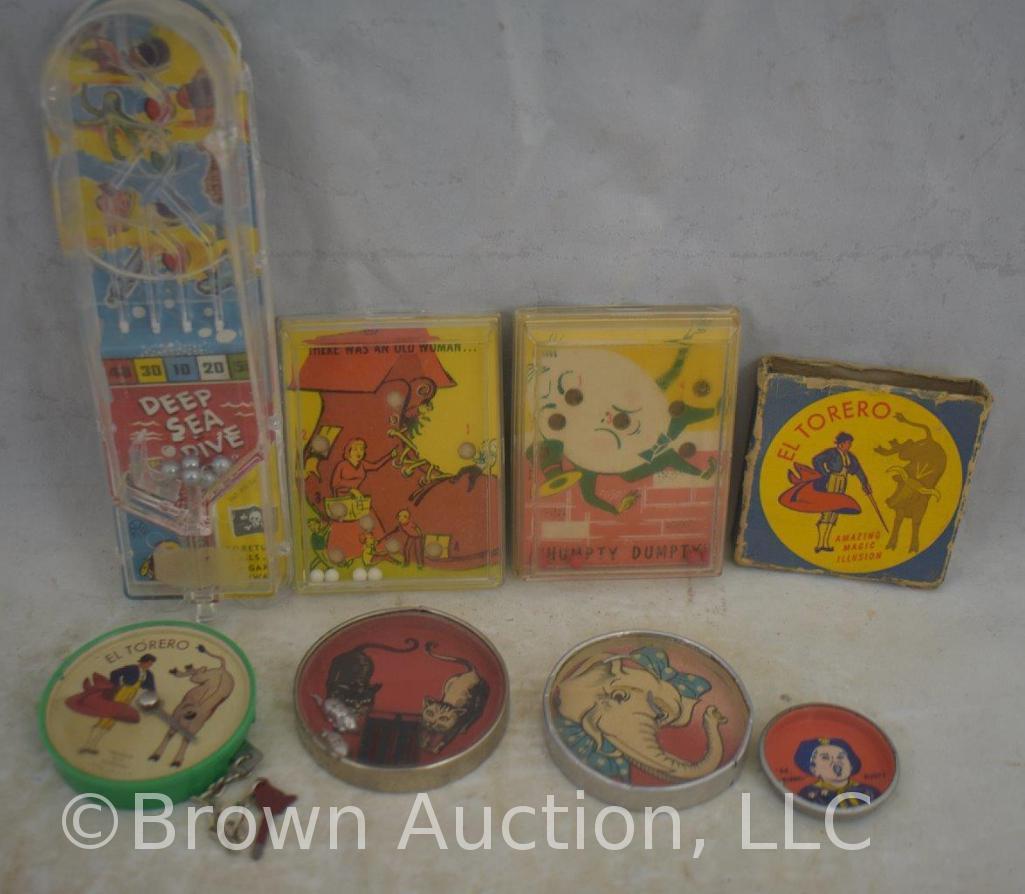 Variety of (8) vintage kid's dexterity games