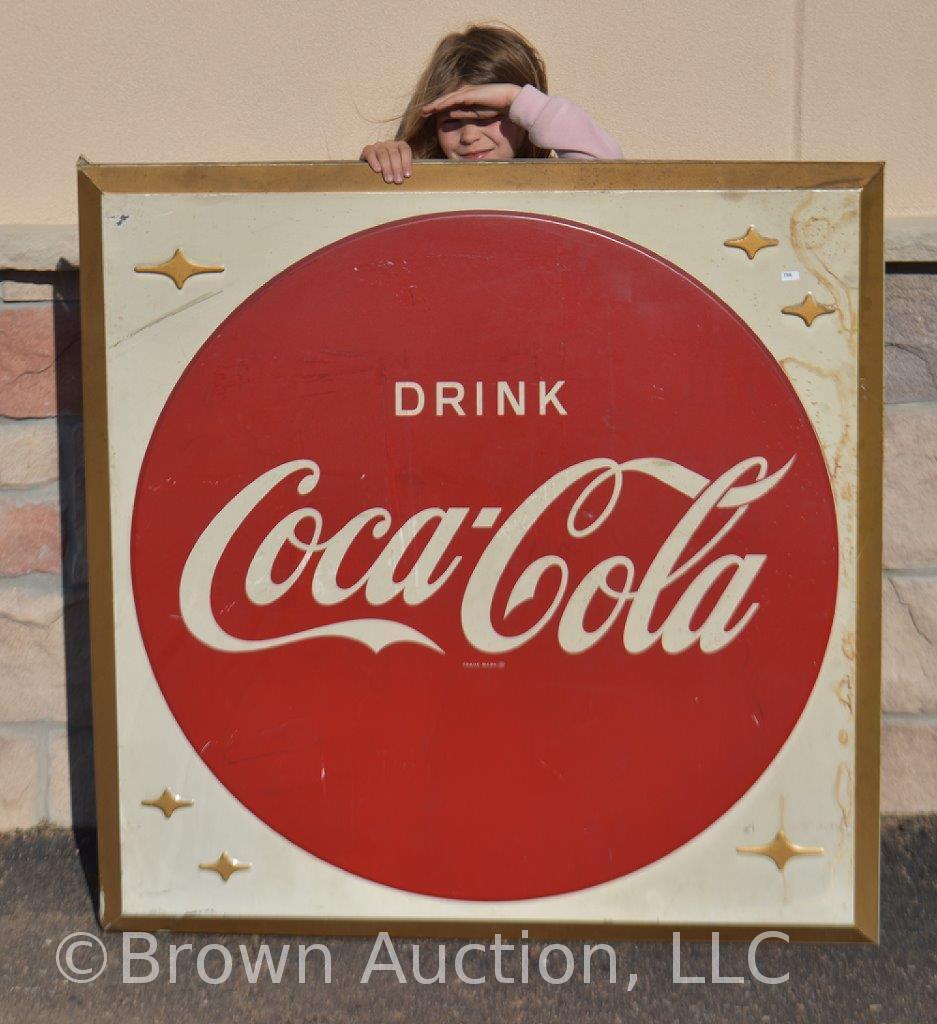 Drink Coca-Cola SST embossed self-framed sign