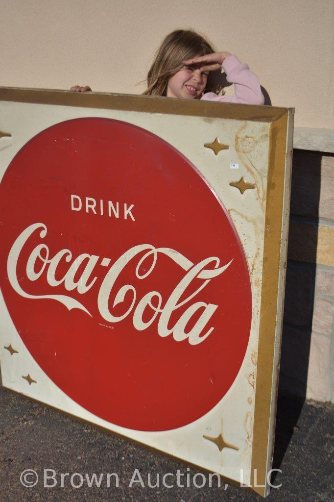 Drink Coca-Cola SST embossed self-framed sign