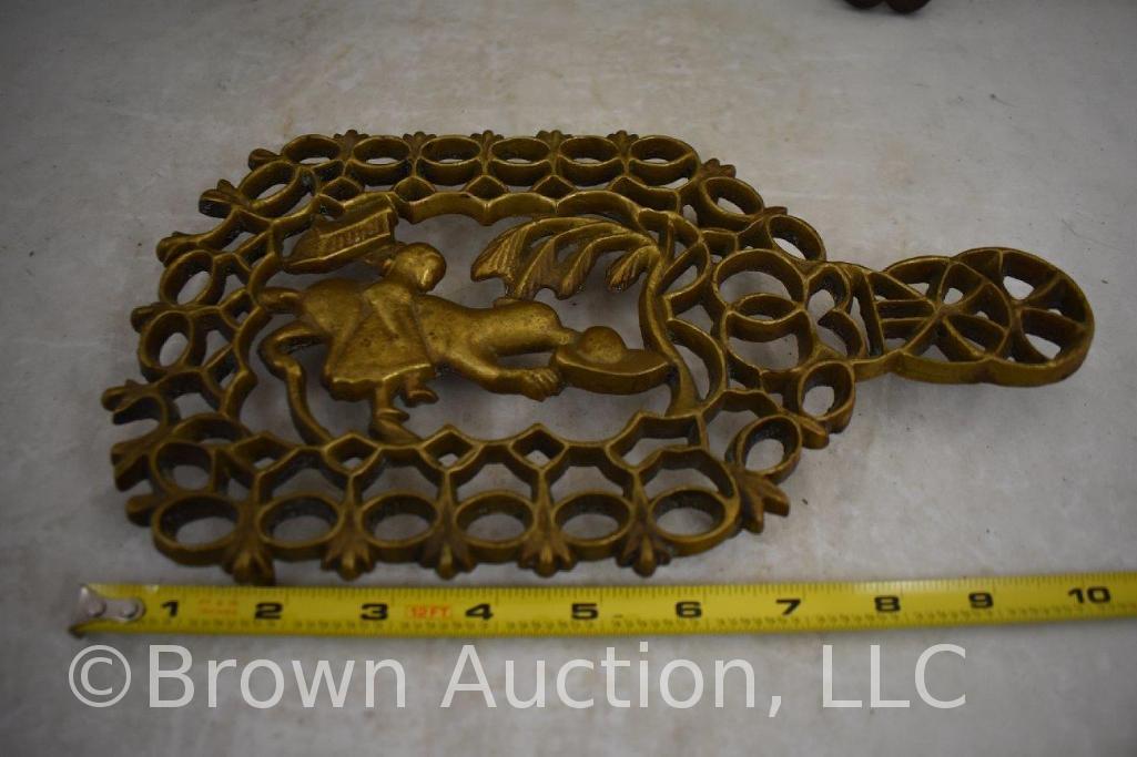 (3) Decorative trivets, some CI