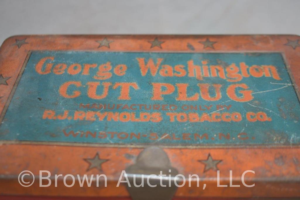 George Washington Cut Plug tobacco tin lunch box