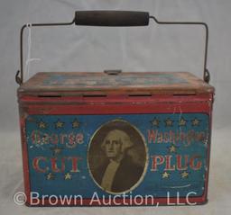 George Washington Cut Plug tobacco tin lunch box