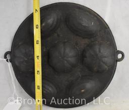 Cast Iron mint or candy mold, 7.25" round dia.