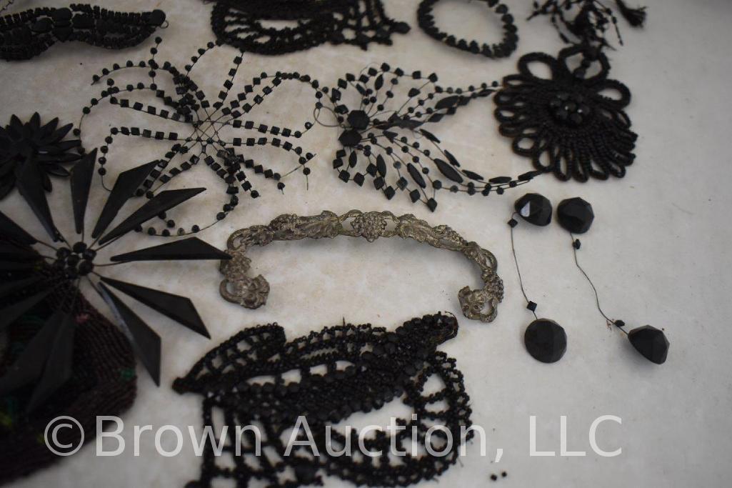 Assortment of Vintage beaded collars, hair collars, etc.