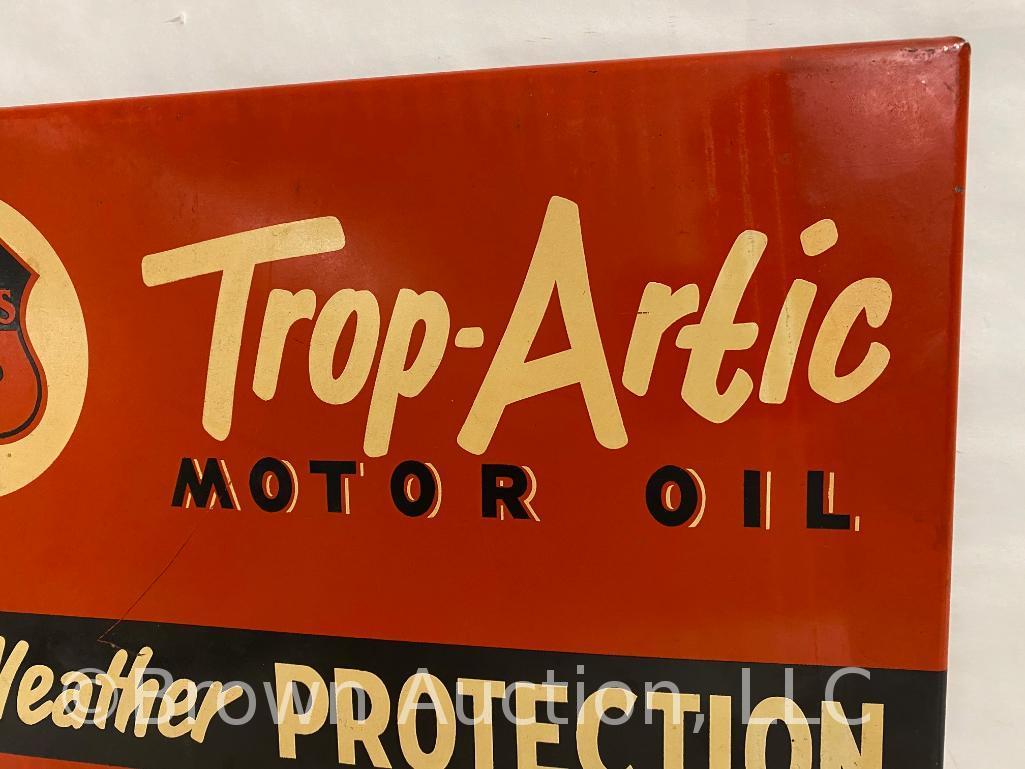 Phillips 66 Trop-Artic Motor Oil SST rack-topper sign