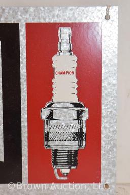 Champion Spark Plugs SS painted metal tacker sign