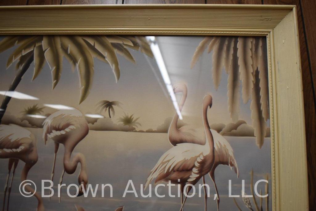 Vintage Turner Flamingos framed print