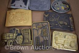 (14) Implement dealer belt buckles, mostly John Deere, Vermeer, Massey Ferguson, etc.