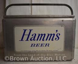 Hamm's Beer/From the Land of Sky Blue Waters cooler w/hinged lid, plug intace