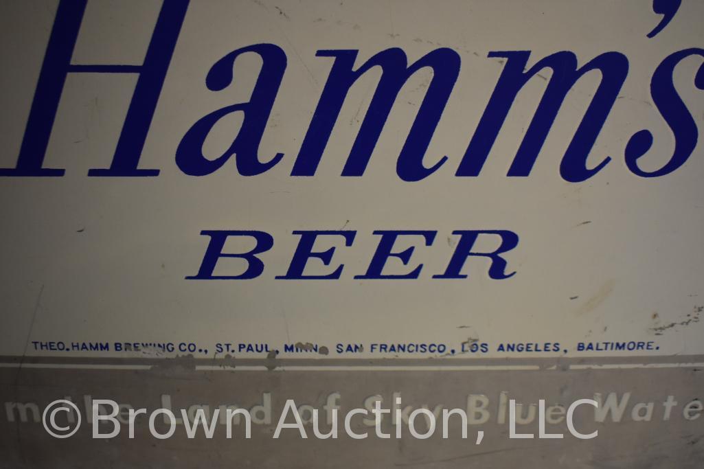 Hamm's Beer/From the Land of Sky Blue Waters cooler w/hinged lid, plug intace