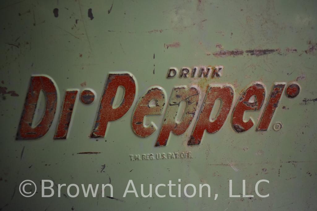 Dr Pepper cooler/ice chest, bottle cap opener, plug intact