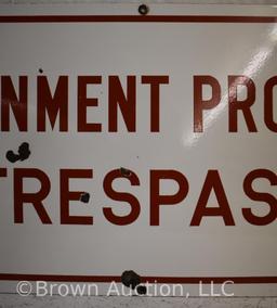 Government property No Trespassing ssp sign