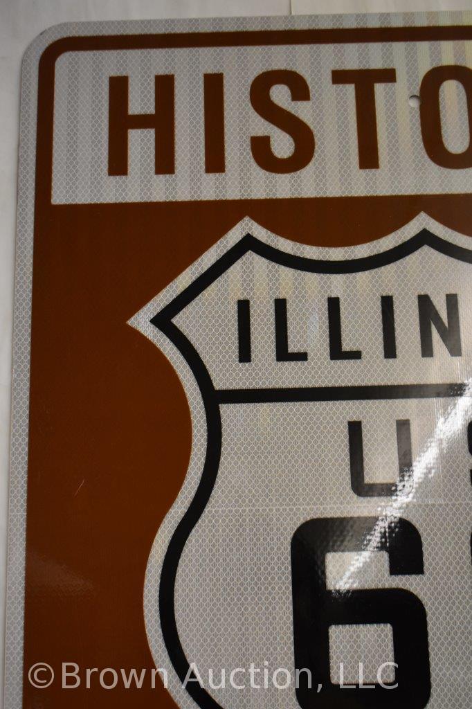 Illinois Historic Route 66 highway marker sign