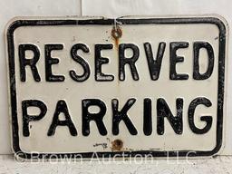 Reserved Parking embossed metal sign