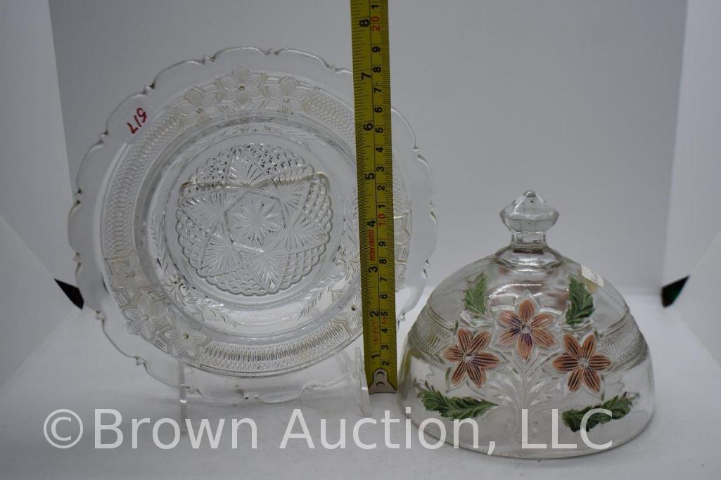 (3) EAPG round covered butter dishes