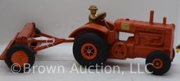 Allis-Chalmers cast iron tractor with grain drill