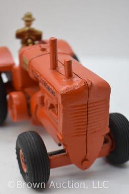 Allis-Chalmers cast iron tractor with grain drill