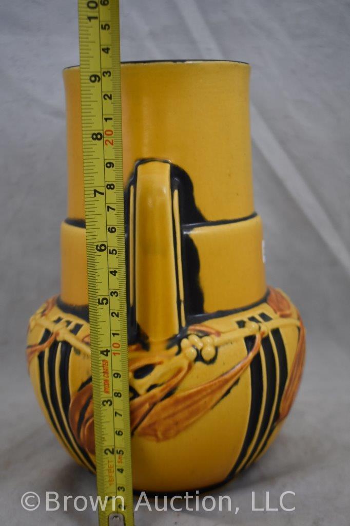 Roseville Laurel 674-9.5" vase, yellow