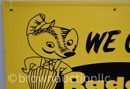 Badger Barn Cleaners single sided tin embossed sign