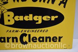 Badger Barn Cleaners single sided tin embossed sign