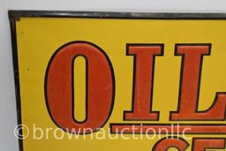 Oil Max Cement single sided tin embossed sign