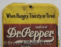 Dr. Pepper single sided tin thermometer, good mercury