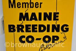 Member of Maine Breeding Coop single sided tin embossed sign