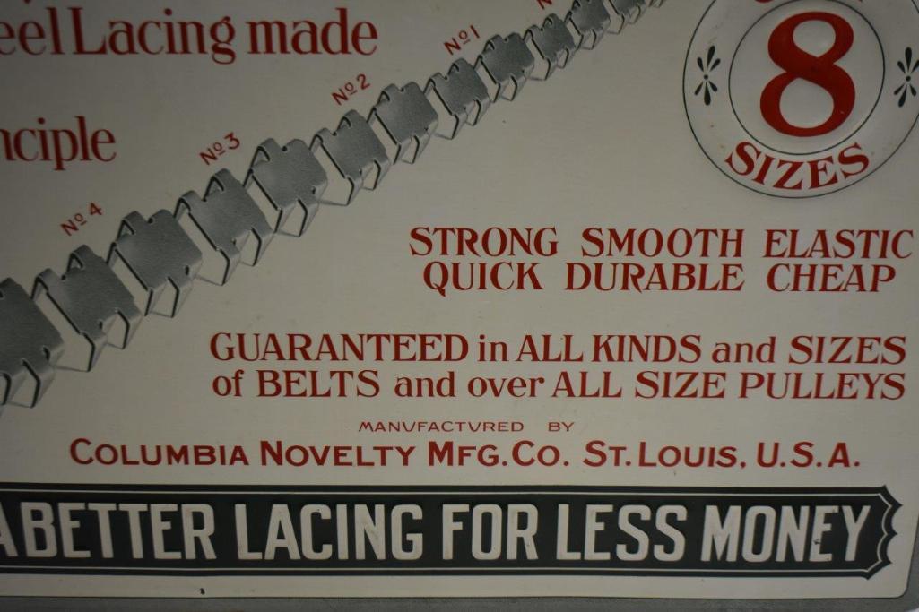 Star Steel Belting Lacing single sided tin embossed sign