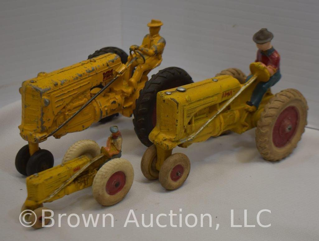 (3) Old Minneapolis-Moline toy tractors w/rubber wheels