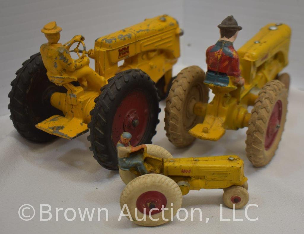 (3) Old Minneapolis-Moline toy tractors w/rubber wheels