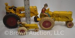 (3) Old Minneapolis-Moline toy tractors w/rubber wheels