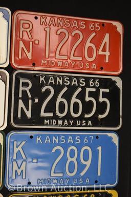 (10) assorted 1960's Kansas license tags
