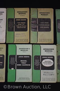 (10) assorted John Deere operator's manuals