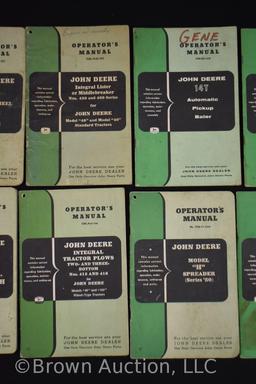 (10) assorted John Deere operator's manuals