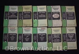 (10) assorted John Deere operator's manuals