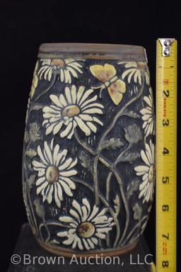 Mrkd. Weller Knifewood 7" vase, black
