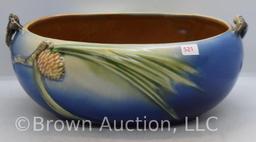 Roseville Pine Cone 276-11" bowl, blue