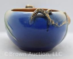 Roseville Pine Cone 276-11" bowl, blue