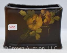 Mrkd. Royal Rozane Ware 991-3.25" vase/card or letter holder, floral decoration