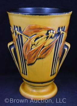 Roseville Laurel 676-10" vase, yellow