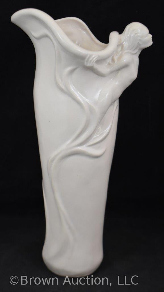 Van Briggle 1997 Collector's Society LE 11.5" Daydreamer vase, white - Rare!