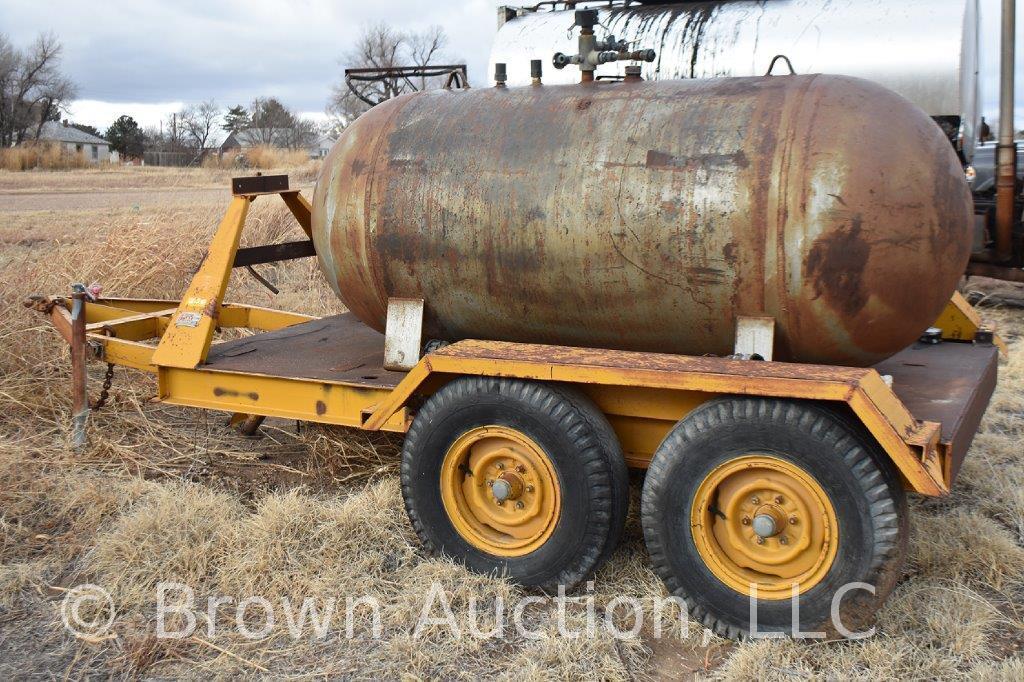 Portable Propane Tank welded to small, HD steel trailer