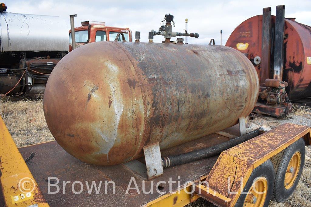 Portable Propane Tank welded to small, HD steel trailer