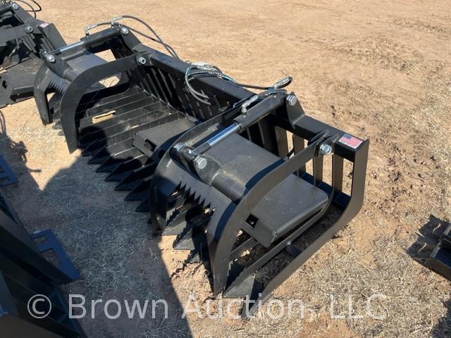 Skid Steer Attachment 83"w rock and brush grapple bucket