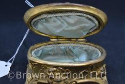 Art Nouveau gilded casket jewelry box