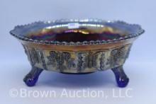 Carnival Glass Fenton Butterfly and Berries master berry bowl, cobalt