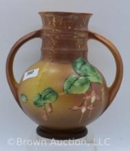 Roseville Fuchsia 891-6" vase, brown
